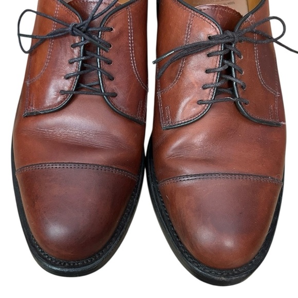 ALLEN EDMONDS Fairgate Brown Leather Lace Up Derby sz 8D Dress Shoe Cap Toe 1351 - Picture 4 of 11